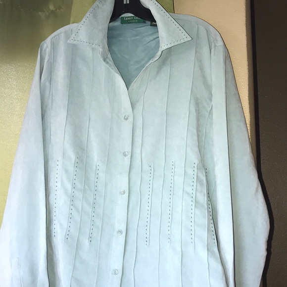 NWOT Ultrasuede aqua shirt - Picture 4 of 4